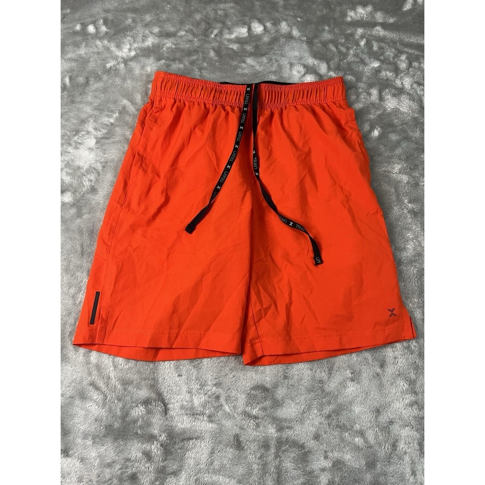 Xersion Quick-Dri Ripstop Athletic Shorts Orange S Elastic Waist Drawstring